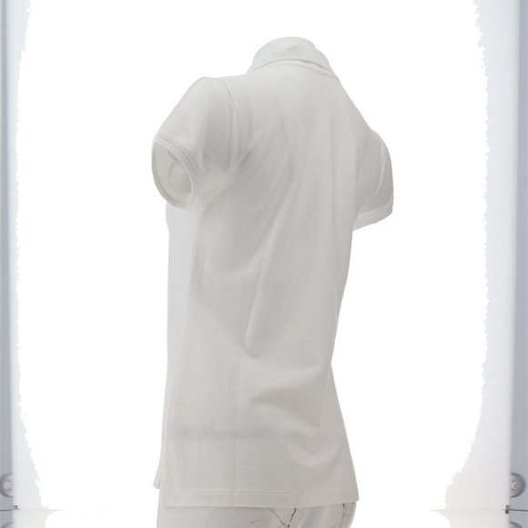 NWT LANDS' END GIRL'S MESH CAP SLEEVE POLO SHIRT WHITE MEDIUM‎ (10-12) - Picture 4 of 11